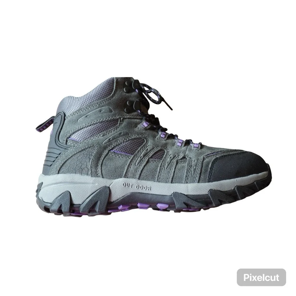 Holland Creek Arden Women's Hiking Boots Size 9 Grey Purple Waterproof Mid Trail